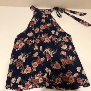Flower Halter Neck Top
